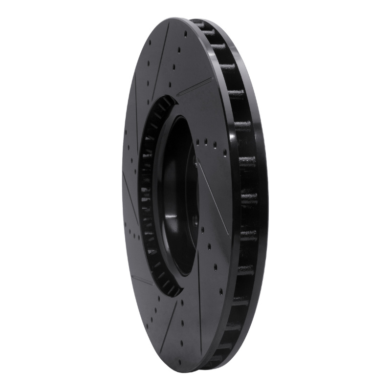 Land Rover Range Rover Sport Brake Rotor (1) - Front Right - R1 Concepts - Drilled & Slotted - Black - `10-`17